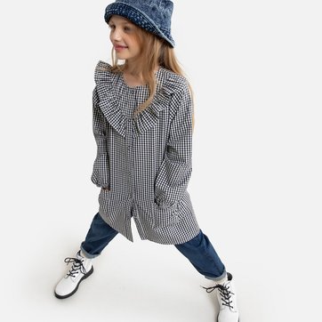 Bibe aos quadrados e com folho, 3-12 anos LA REDOUTE COLLECTIONS