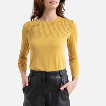 Pullover mit rundem Ausschnitt, Pointelle-Feinstrick LA REDOUTE COLLECTIONS