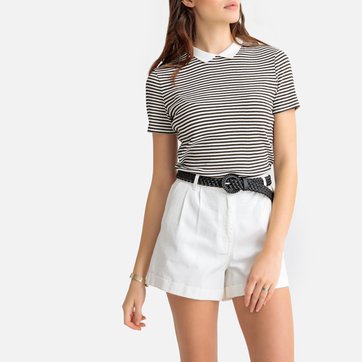 T-shirt-polo às riscas LA REDOUTE COLLECTIONS