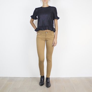 T-shirt lisa com gola redonda, mangas curtas T-shirt lisa com gola redonda, mangas curtas LE TEMPS DES CERISES