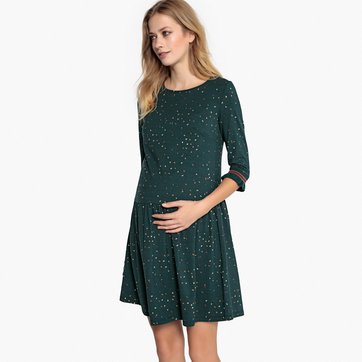 Vestido para embarazo estampado, manga por los codos LA REDOUTE COLLECTIONS