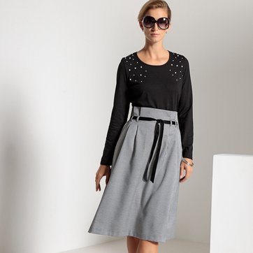 Camisola de gola redonda, algodão & modal ANNE WEYBURN