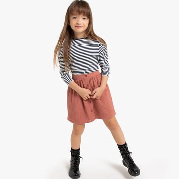 Saia leve com botões, em gaze de algodão, 3-14 anos LA REDOUTE COLLECTIONS