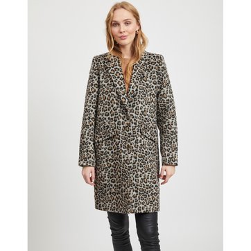 Abrigo recto con motivo de leopardo VILA