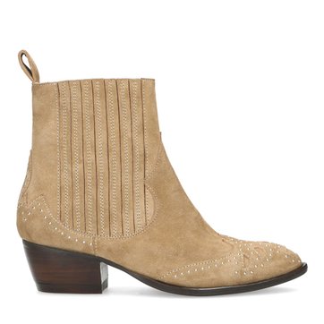 bottes en daim beige femme