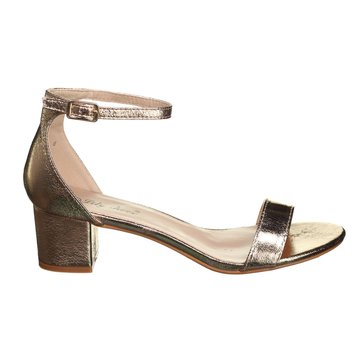 sandales talons carrés rose poudré