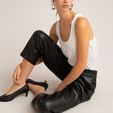 Calças joggers, em imitação pele LA REDOUTE COLLECTIONS