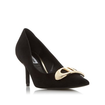 escarpin noir daim pointu