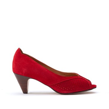 escarpin rouge bout ouvert