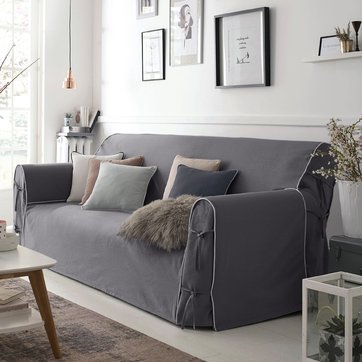 Housse Canape 3 Places Gris La Redoute