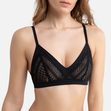 Soutien-gorge triangle sans armatures, en dentelle LA REDOUTE COLLECTIONS