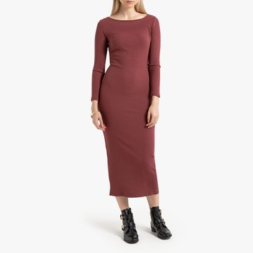 Vestido largo ceñido al cuerpo de punto LA REDOUTE COLLECTIONS