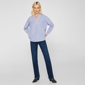 Bluse mit V-Ausschnitt und Tupfenmuster ESPRIT