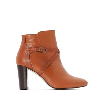 Botines de piel con correa y hebilla dorada Premium LA REDOUTE COLLECTIONS
