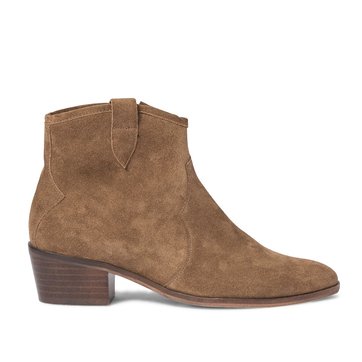 bottines daim beige femme
