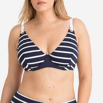 Gestreiftes Bikini-Oberteil, Foulard-Form LA REDOUTE COLLECTIONS PLUS