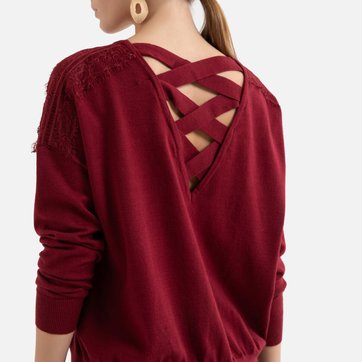 Pullover mit Spitze, überkreuzte Details hinten MOLLY BRACKEN