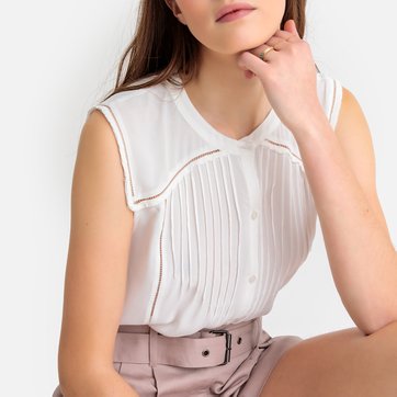 Blusa com decote tunisino, sem mangas SEE U SOON