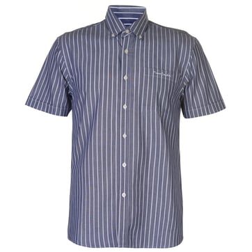 Chemise Homme Pierre Cardin Manches Courtes à Carreaux Gris - Taille L (occasion Très Bon état)