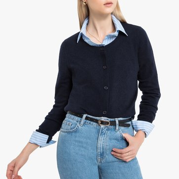 Strickjacke aus Kaschmir, runder Ausschnitt LA REDOUTE COLLECTIONS