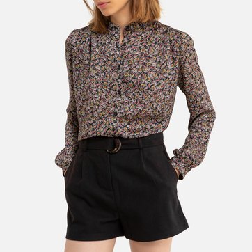 Camisa com estampado floral, gola redonda SEE U SOON