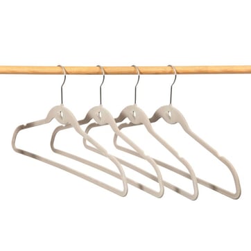 Lot De 4 Cintres En Rotin Naturel Pour Vêtements Adultes - 21 X 39 Cm - Déco Et Rangement