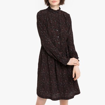 Vestido patinadora con estampado de flores, corto LA REDOUTE COLLECTIONS