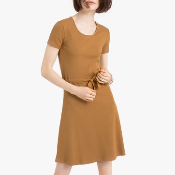 Vestido corto de punto, con cordón deslizante en la cintura LA REDOUTE COLLECTIONS