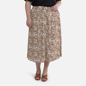 Ausgestellter Rock mit Knopfleiste und Animal-Print LA REDOUTE COLLECTIONS PLUS