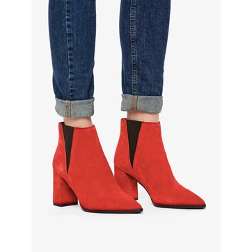 escarpin talon carre bleu marine