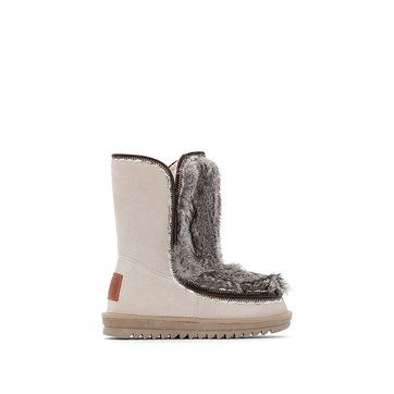 bottes daim fourrées femme