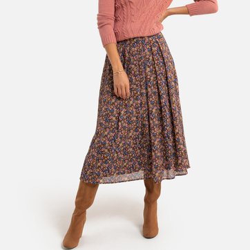 Saia evasé, estampado floral, comprimento midi, 3/4 Saia evasé, estampado floral, comprimento midi, 3/4 ANNE WEYBURN