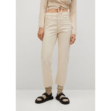 jean droit beige femme