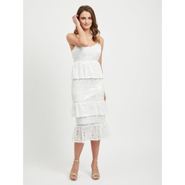 robe blanche dentelle mi longue