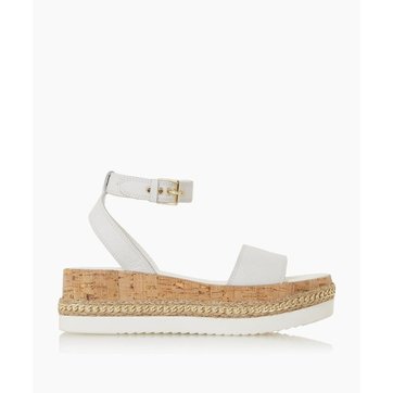 sandale compensé blanche