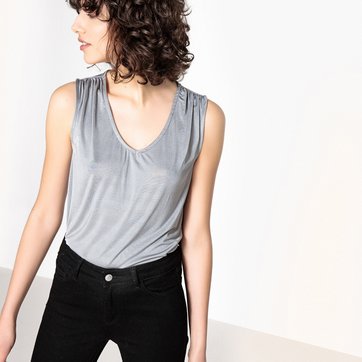 T-shirt sem mangas, drapeada LA REDOUTE COLLECTIONS