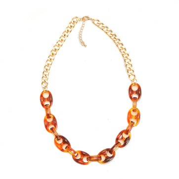 Collar cadenita y eslabones efecto carey Collar cadenita y eslabones efecto carey LA REDOUTE COLLECTIONS