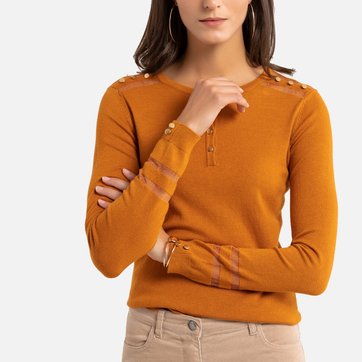 Camisola com decote em V, em malha fina ANNE WEYBURN