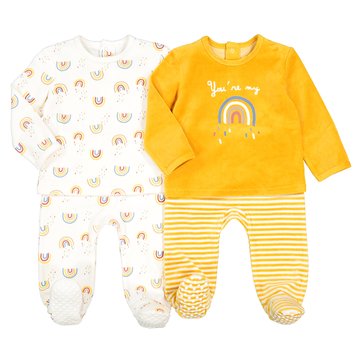 Lote de 2 pijamas de 2 peças em veludo, 1 mês-4 anos LA REDOUTE COLLECTIONS