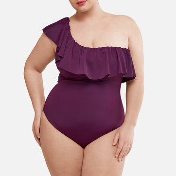 Maillot de bain 1 pièce amincissant asymétrique LA REDOUTE COLLECTIONS PLUS