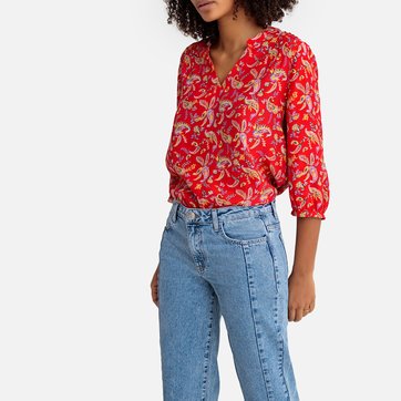 Blusa estampada, macho solto nos ombros SUD EXPRESS