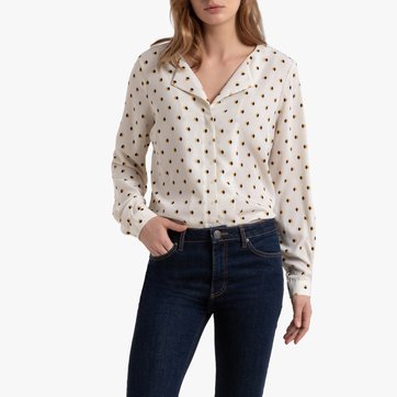 Langärmelige Bluse, V-Ausschnitt, Grafikprint VERO MODA