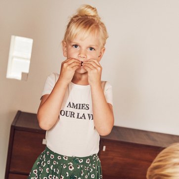 T-shirt de gola redonda, com mensagem, 3-12 anos LA REDOUTE COLLECTIONS