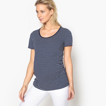 T-shirt de grávida às riscas e plissada na cintura LA REDOUTE MATERNIDADE