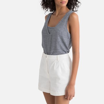 Top de cavas às riscas, em puro linho Top de cavas às riscas, em puro linho LA REDOUTE COLLECTIONS