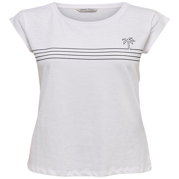 T-shirt de gola redonda, às riscas ONLY