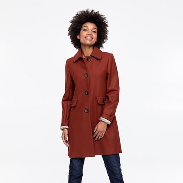 manteau laine rouge