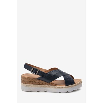 chaussure compensee bleu marine homme