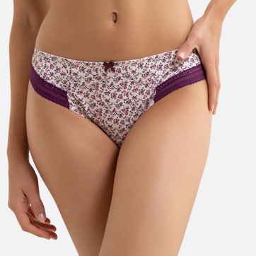 Cuecas em microfibra estampada, detalhes em renda LA REDOUTE COLLECTIONS