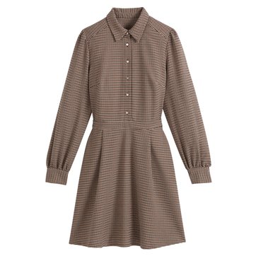 Vestido evasé e curto, motivo pied de poule LA REDOUTE COLLECTIONS